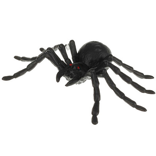 Пластиковый чёрный тарантул - украшение на Хэллоуин